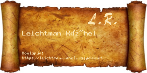 Leichtman Ráhel névjegykártya
